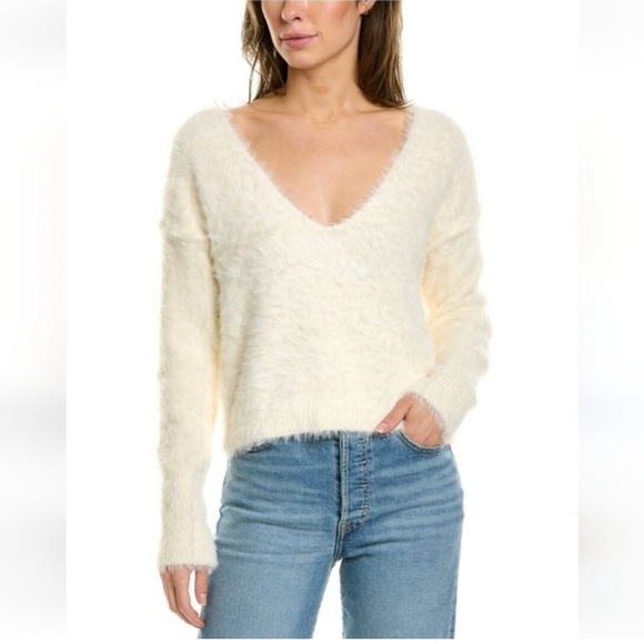Free People Sweaters - Free People Serendipity Faux Fur Sweater Medium Cream